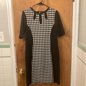 Perceptions New York Black and White Houndstooth Dress